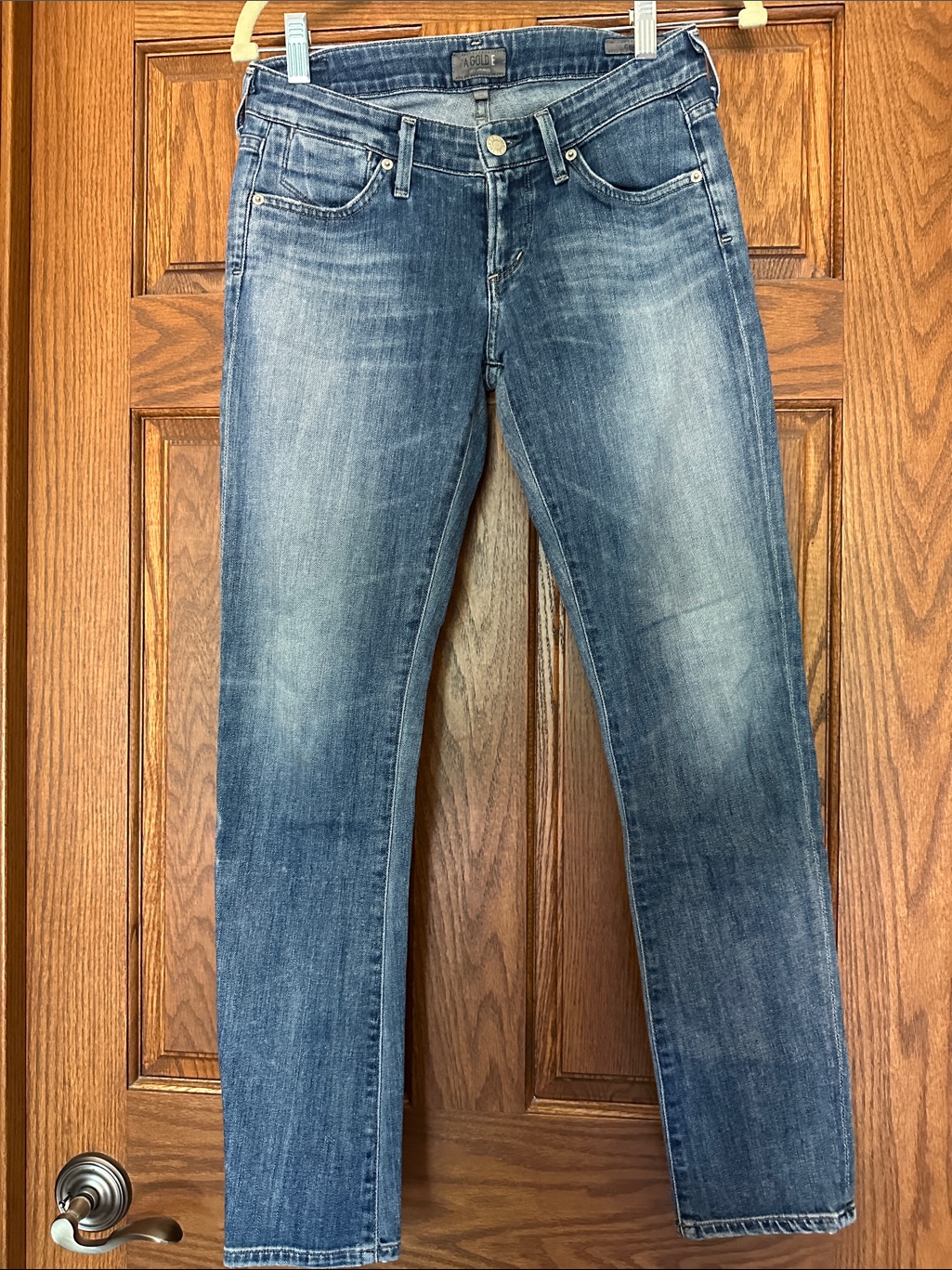Agolde Men's Washed Blue Slim Straight Jeans